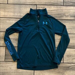 Under Armour Black Quarter-Zip Pullover with Teal Logo